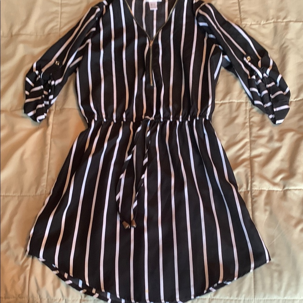 Black and White Striped Dress
